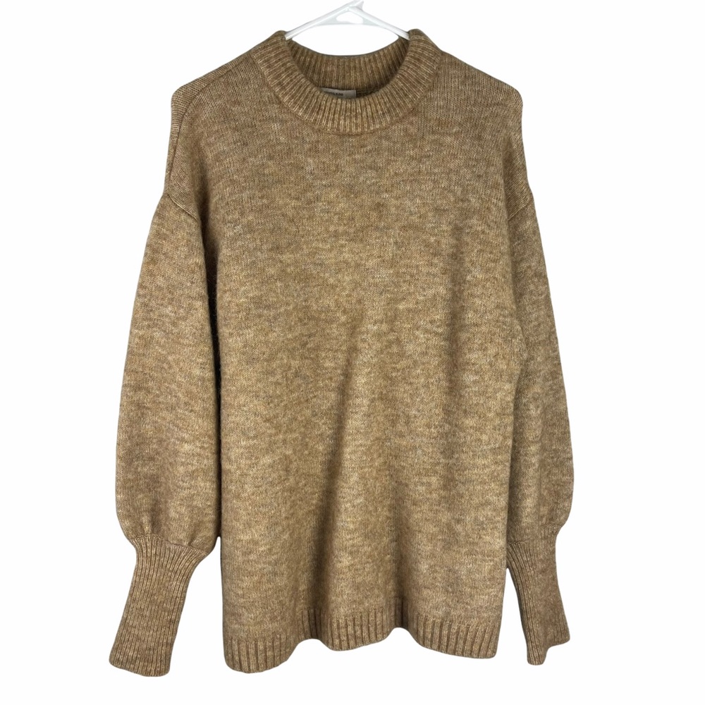 H&M mohair wool sweater camel tan oversized chunky